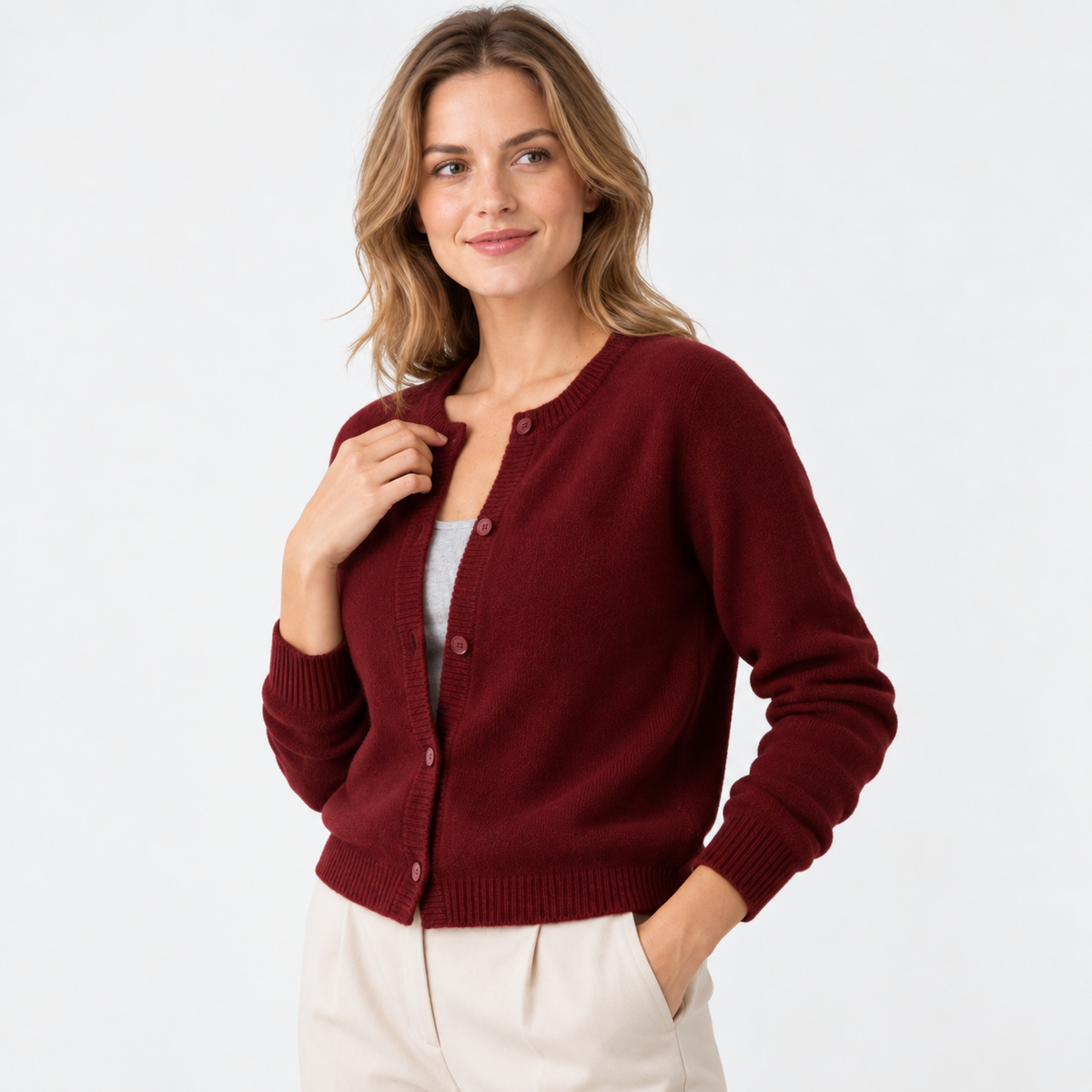 Old Ashworth  | Women's Button Front Cardigan Soft Knit Long Sleeve Sweater